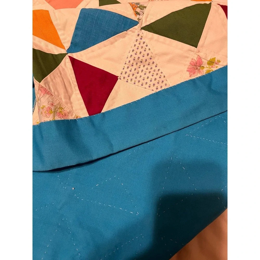 Handmade Triangle Quilt approximately 72